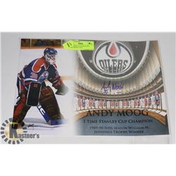 NHL EDMONTON OILERS ANDY MOOG SIGNED 10X14