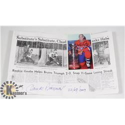 HENRI RICHARD MONTREAL CANADIENS SIGNED POSTCARD