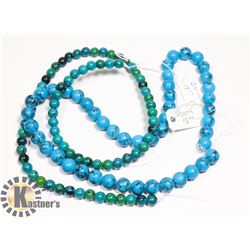 #179- BLUE TURQUOISE/ GREEN AZURITE 15 " NECKLACE