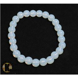 #142- MOONSTONE BEAD BRACELET/ 8mm/ 7.5"