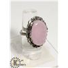 Image 1 : #137- PINK ROSE QUARTZ RING SIZE 9