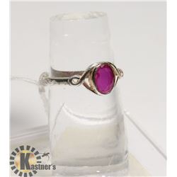#190- RED RUBY RING SIZE 6