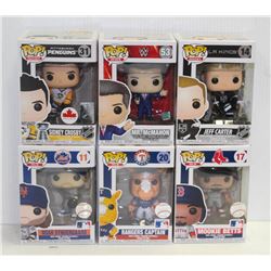 LOT OF 6 ASSORTED FUNKO POPS:SPORTS VARIETY PACK-