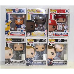 LOT OF 6 ASSORTED FUNKO POPS: SPORTS VARIETY PACK-