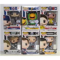 LOT OF 6 ASSORTED FUNKO POPS: SPORTS VARIETY PACK-