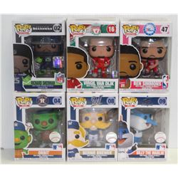LOT OF 6 ASSORTED FUNKO POPS: SPORTS VARIETY PACK-
