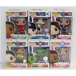LOT OF 6 ASSORTED FUNKO POPS: SPORTS VARIETY PACK-