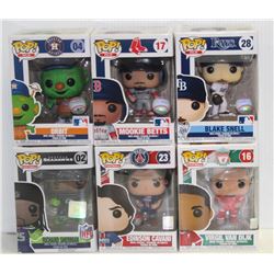 LOT OF 6 ASSORTED FUNKO POPS: SPORTS VARIETY PACK-