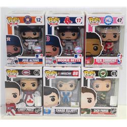 LOT OF 6 ASSORTED FUNKO POPS: SPORTS VARIETY PACK-