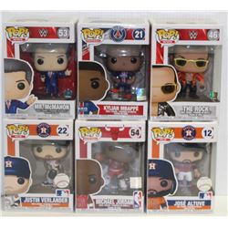 LOT OF 6 ASSORTED FUNKO POPS: SPORTS VARIETY PACK-
