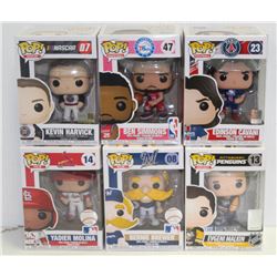 LOT OF 6 ASSORTED FUNKO POPS: SPORTS VARIETY PACK-