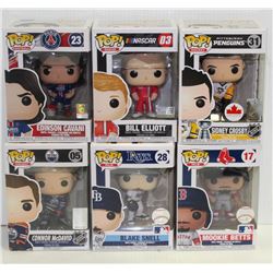 LOT OF 6 ASSORTED FUNKO POPS: SPORTS VARIETY PACK-