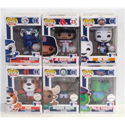 LOT OF 6 ASSORTED FUNKO POPS: MLB VARIETY PACK-