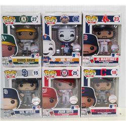 LOT OF 6 ASSORTED FUNKO POPS: MLB VARIETY PACK-