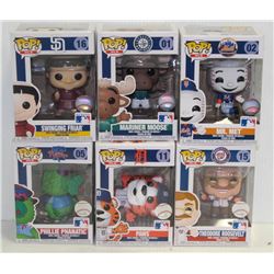 LOT OF 6 ASSORTED FUNKO POPS: MLB MASCOTS VARIETY