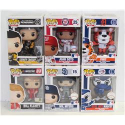 LOT OF 6 ASSORTED FUNKO POPS: SPORTS VARIETY PACK-