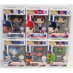 LOT OF 6 ASSORTED FUNKO POPS: MLB VARIETY PACK-