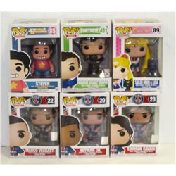 LOT OF 6 ASSORTED FUNKO POPS: MIXED VARIETY PACK-