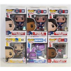 LOT OF 6 ASSORTED FUNKO POPS: MIXED VARIETY PACK-