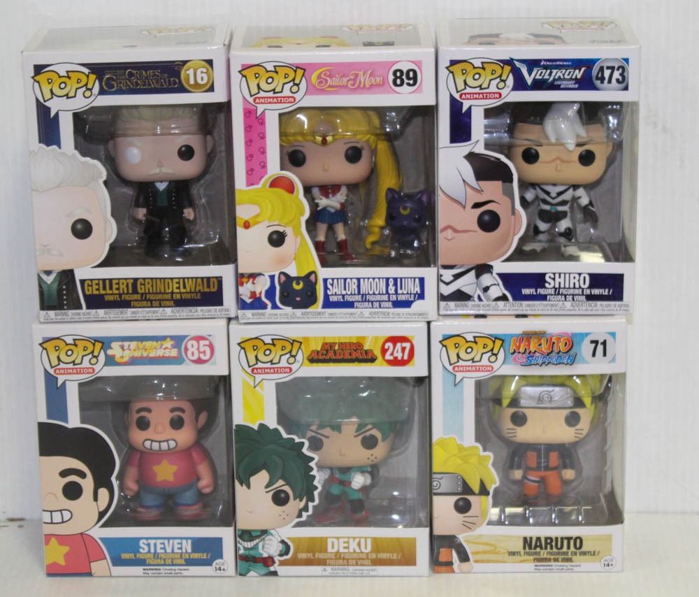 LOT OF 6 ASSORTED FUNKO POPS MIXED VARIETY PACK