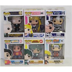 LOT OF 6 ASSORTED FUNKO POPS: MIXED VARIETY PACK-