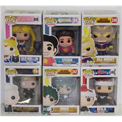 LOT OF 6 ASSORTED FUNKO POPS: MIXED VARIETY PACK-
