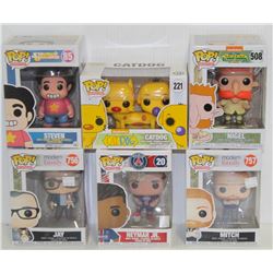 LOT OF 6 ASSORTED FUNKO POPS: MIXED VARIETY PACK-