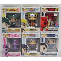 LOT OF 6 ASSORTED FUNKO POPS: MIXED VARIETY PACK-