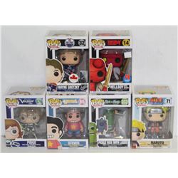 LOT OF 6 ASSORTED FUNKO POPS: MIXED VARIETY PACK-