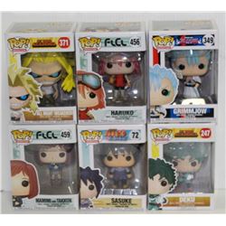 LOT OF 6 ASSORTED FUNKO POPS: ANIMATION VARIETY