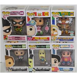 LOT OF 6 ASSORTED FUNKO POPS: MIXED VARIETY PACK-