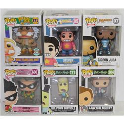 LOT OF 6 ASSORTED FUNKO POPS: MIXED VARIETY PACK-
