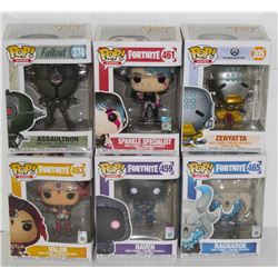 LOT OF 6 ASSORTED FUNKO POPS: MIXED GAMES PACK-