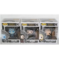 LOT OF 3 ASSORTED FUNKO POPS: GAME OF THRONES
