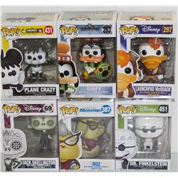 LOT OF 6 ASSORTED FUNKO POPS: MIXED DISNEY PACK-