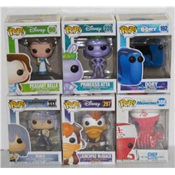 LOT OF 6 ASSORTED FUNKO POPS: MIXED DISNEY PACK-