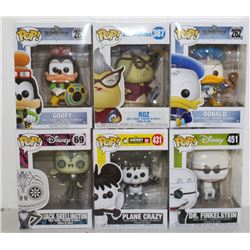 LOT OF 6 ASSORTED FUNKO POPS: MIXED DISNEY PACK-