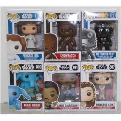 LOT OF 6 ASSORTED FUNKO POPS: MIXED STAR WARS PACK