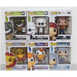 LOT OF 6 ASSORTED FUNKO POPS: MIXED DISNEY PACK-