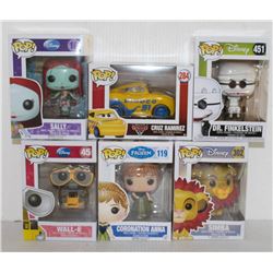 LOT OF 6 ASSORTED FUNKO POPS: MIXED DISNEY PACK-