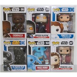LOT OF 6 ASSORTED FUNKO POPS: MIXED STAR WARS PACK