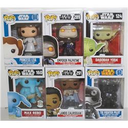 LOT OF 6 ASSORTED FUNKO POPS: MIXED STAR WARS PACK