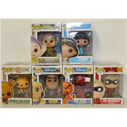 LOT OF 6 ASSORTED FUNKO POPS: MIXED DISNEY PACK-