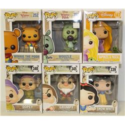 LOT OF 6 ASSORTED FUNKO POPS: MIXED DISNEY PACK-