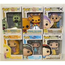 LOT OF 6 ASSORTED FUNKO POPS: MIXED DISNEY PACK-