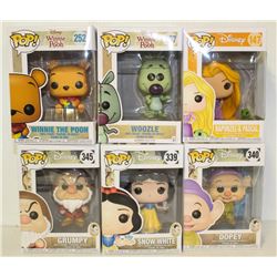 LOT OF 6 ASSORTED FUNKO POPS: MIXED DISNEY PACK-