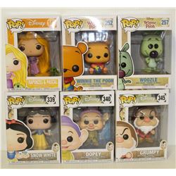 LOT OF 6 ASSORTED FUNKO POPS: MIXED DISNEY PACK-
