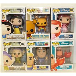 LOT OF 6 ASSORTED FUNKO POPS: MIXED DISNEY PACK-