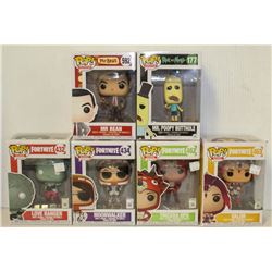 LOT OF 6 ASSORTED FUNKO POPS: MIXED VARIETY PACK-