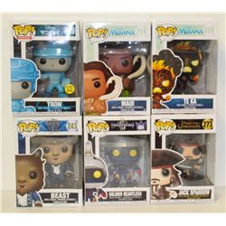 LOT OF 6 ASSORTED FUNKO POPS: MIXED DISNEY PACK-